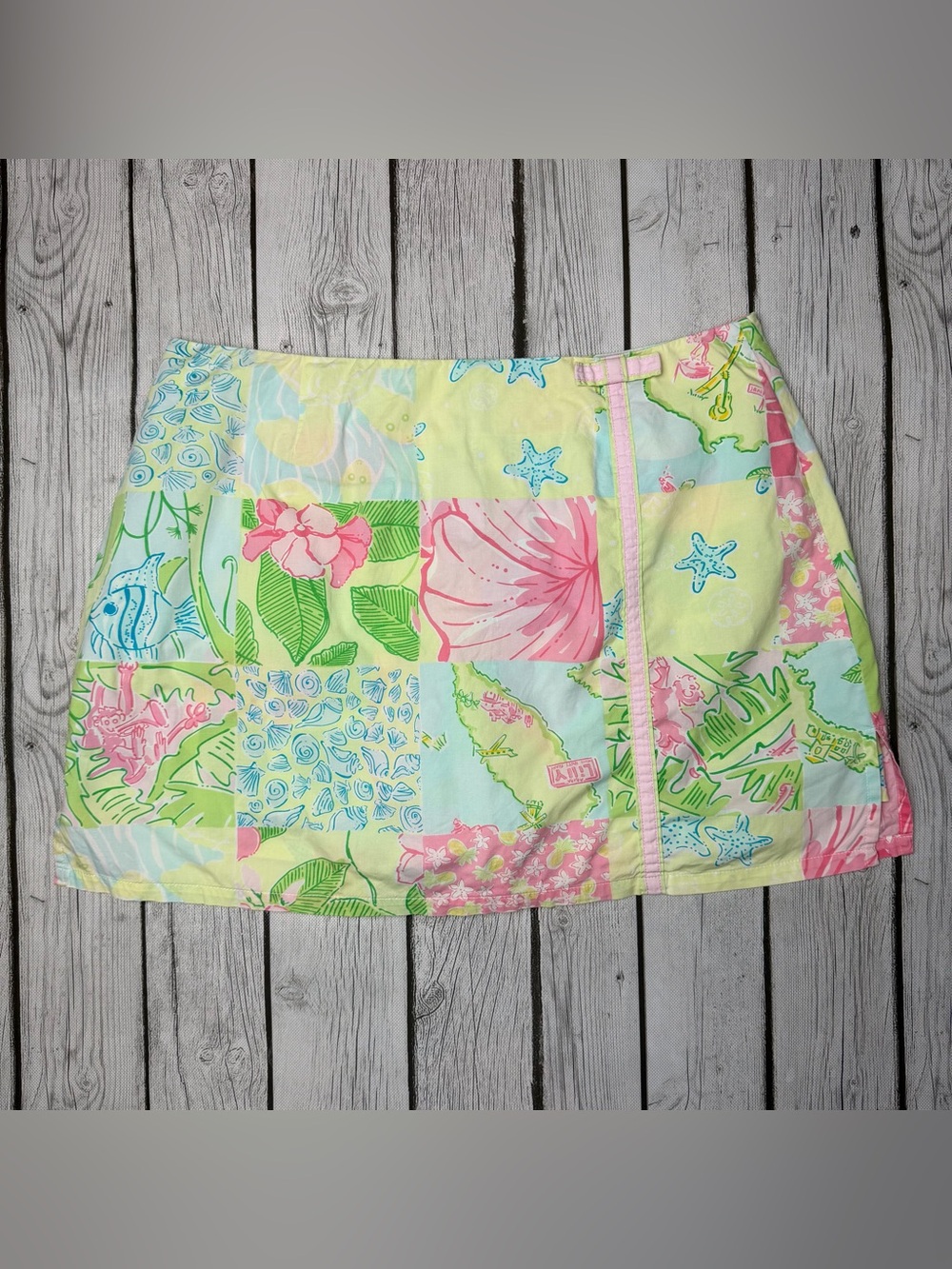 Lilly Pulitzer Women's 8 Lenore Skort Sea Life Patchwork Vintage Y2K